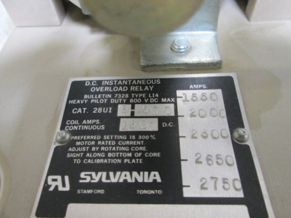 SYLVANIA 28UI-3-1500 OVERLOAD RELAY UNMP