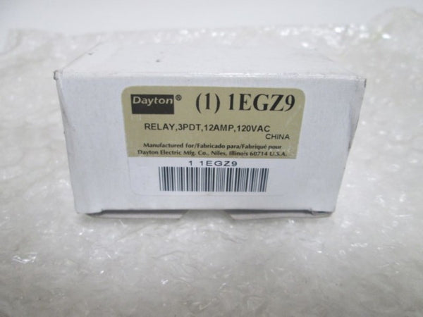 DAYTON 1EGZ9 RELAY 12AMP 120VAC NSMP