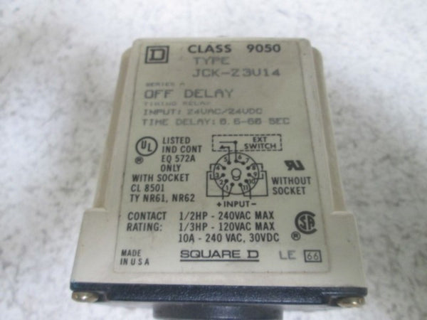 SQUARE D 9050-JCK-Z3V14 TIMING RELAY UNMP