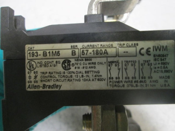 ALLEN BRADLEY 193-B1M5 SER. B THERMAL OVERLOAD RELAY UNMP