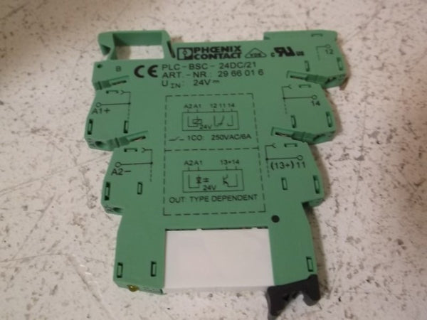 LOT OF 10 PHOENIX PLC-RSC-24DC/21 TERMINAL BLOCK W/RELAY  NSMP