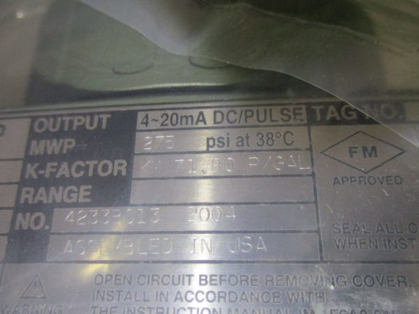 YOKOGAWA DIGITAL YEWFLO DY040-DBMAA1-2D/FF1 VORTEX FLOWMETER NSMP