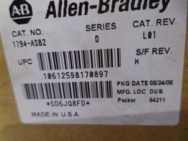 ALLEN BRADLEY 1794-ASB2 SER. D F/W H DATE: 2006 NSFS