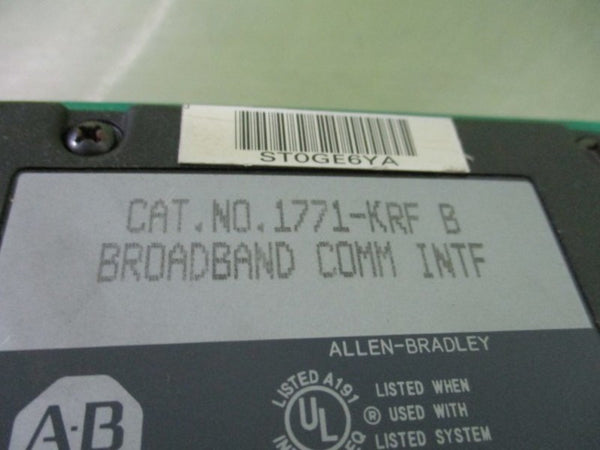 ALLEN BRADLEY 1771-KRF SER. B BROADBAND COMMUNICATION INTERFACE  UNMP