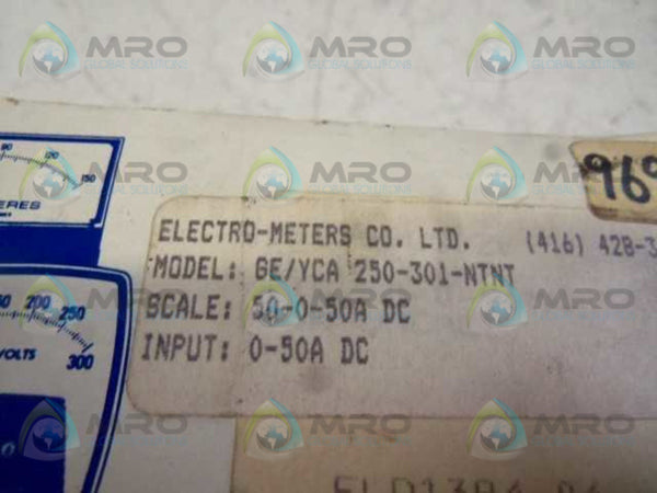 YOKOGAWA YCA-250-301-NTNT PANEL METER 50-0-50 DC AMPERES NSMP