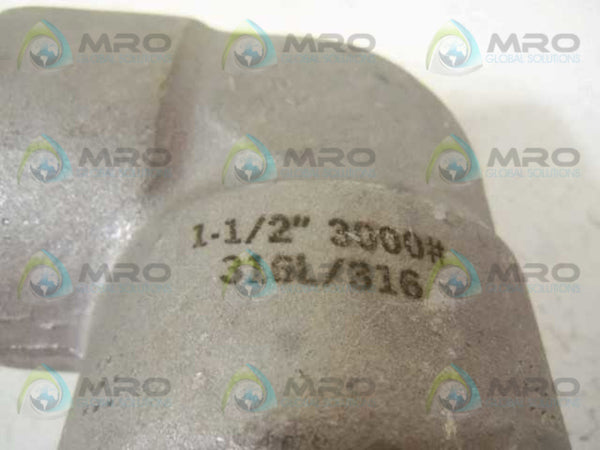 1-1/2" 3000# 316L/316 ELBOW UNMP