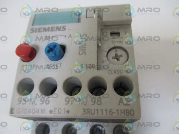 SIEMENS 3RU1116-1HB0 OVERLOAD RELAY 5.5-8A UNMP