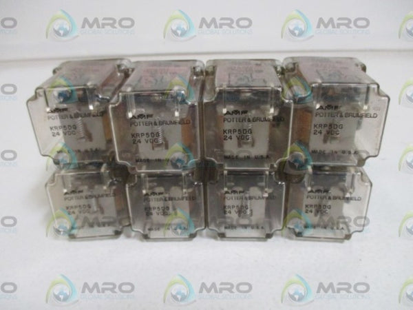 LOT OF 8 POTTER & BRUMFIELD KRP5DG RELAY 24VDC UNMP