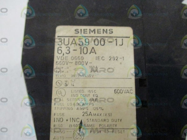 SIEMENS 3UA5900-1J RELAY (6,3-10A ) UNMP