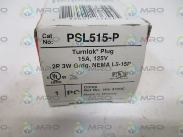 PASS & SEYMOUR PSL515-P TURNLOK PLUG 15A, 125V NSMP