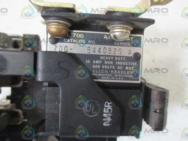ALLEN BRADLEY 700-B440B020 SER.A AC RELAY UNMP