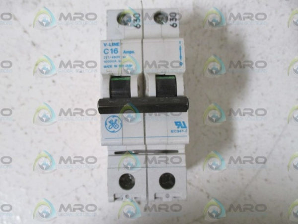 LOT OF 4 GENERAL ELECTRIC C16 V-LINE 277/480V 2-POLE CIRCUIT BREAKER  UNMP