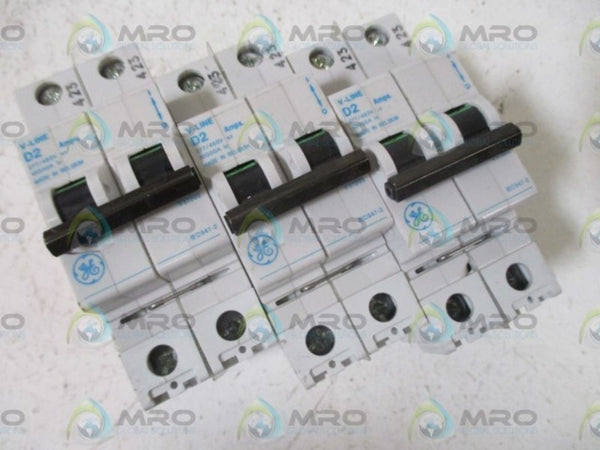 LOT OF 3 GENERAL ELECTRIC D2 V-LINE 277/480V 2-POLE CIRCUIT BREAKER  UNMP