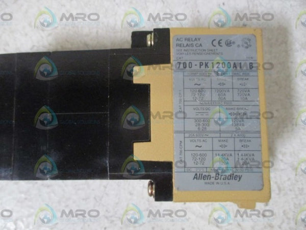 ALLEN BRADLEY 700-PK1200A1 SER.B RELAY 120V UNMP