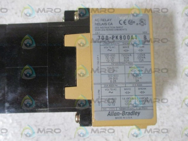 ALLEN BRADLEY 700-PK800A1 SER.B RELAY 120V UNMP