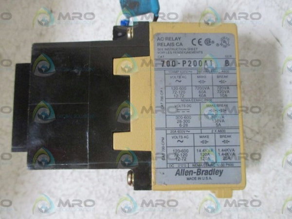 ALLEN BRADLEY 700-P200A1 SER. B AC RELAY UNMP