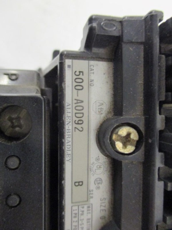 ALLEN BRADLEY 500-A0D92 RELAY UNMP