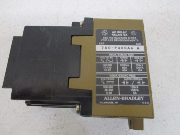 ALLEN BRADLEY 700-P400A4 SERIES A RELAY UNMP