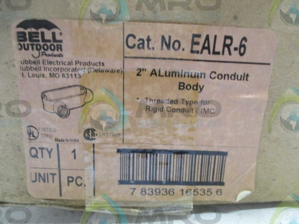 HUBBELL EALR-6 ALUMINUM CONDUIT BODY 2" NSNP