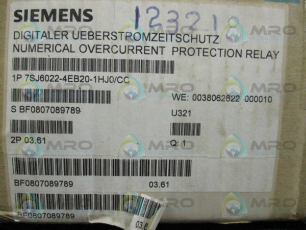 SIEMENS 7SJ6022-4EB20-1HJ0/CC OVERCURRENT PROTECTION RELAY NSMP