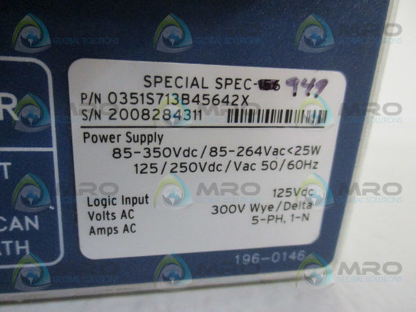 SEL SEL-351S 0351S713B45642X RELAY METER CONTROL NSMP