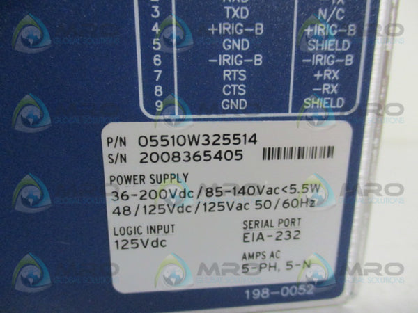 SEL SEL-551 05510W325514 OVERCURRENT RELAY RECLOSING RELAY NSMP