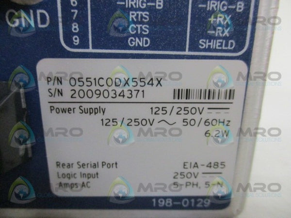 SEL SEL-551C 0551C0DX554X OVERCURRENT RELAY RECLOSING RELAY NSMP