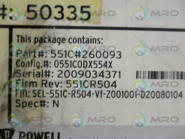SEL SEL-551C 0551C0DX554X OVERCURRENT RELAY RECLOSING RELAY NSMP