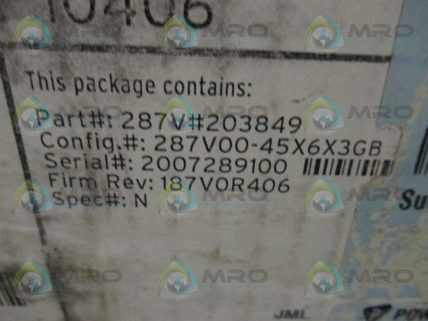 SEL SEL-287V 287V00-45X6X3GB VOLTAGE LEVEL RELAY NSMP