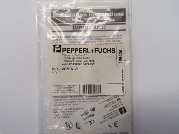 PEPPERL+FUCHS NJ4-12GM-N-V1 106426 NSMP