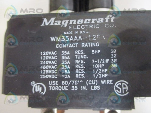 MAGNECRAFT WM35AAA-120A RELAY (AS PICTURED) UNMP