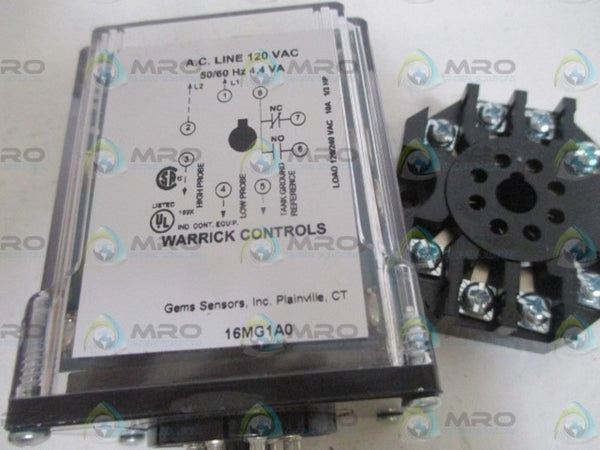 WARRICK CONTROLS 16MG1A0 RELAY WITH SOCKET 120V NSMP