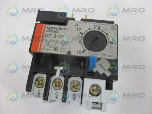SPRECHNER + SCHUH CT3-1.6 OVERLOAD RELAY 1.0-1.6A NSNP