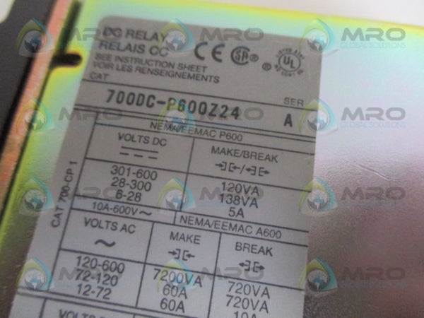 ALLEN BRADLEY 700DC-P600Z24 SER.A AC RELAY (AS PICTURED) UNMP