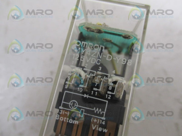 OMRON MY4ZN-D-Y98 RELAY 125VDC UNMP