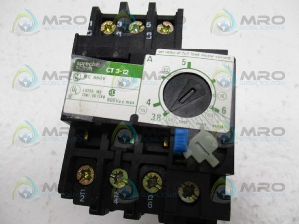 SPRECHNER+SCHUH CTA3-6.0 OVERLOAD RELAY 3.8-6.0 (AS PICTURED) NSMP