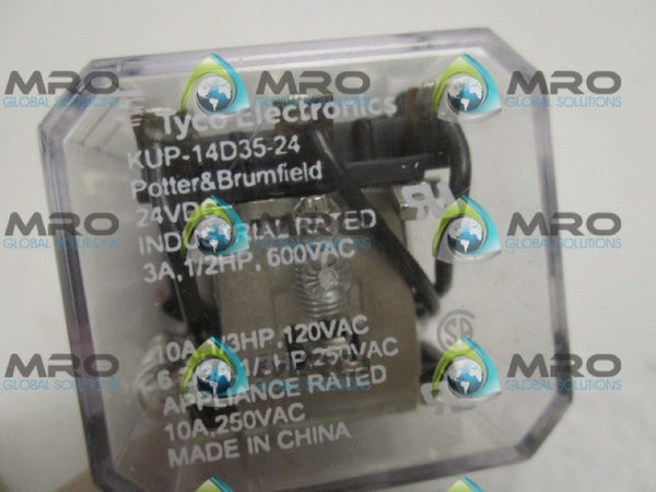 POTTER & BRUMFIELD KUP-14D35-24 RELAY 24VDC NSNP