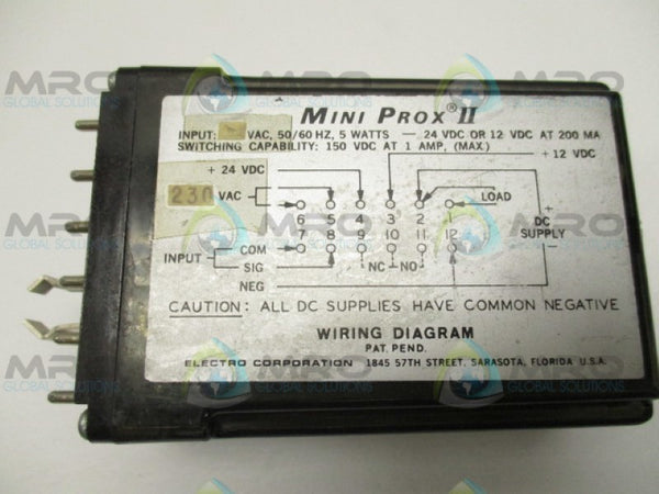 ELECTRO MINI PROX II 5247 DC SWITCH RELAY (AS PICTURED) UNMP
