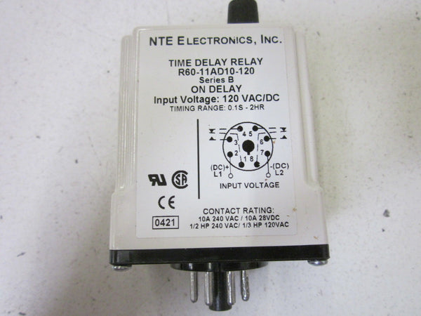 NTE R60-11AD10-120 SER. B  TIME RELAY 0.1S-2HR 120VAC/DC  NSMP