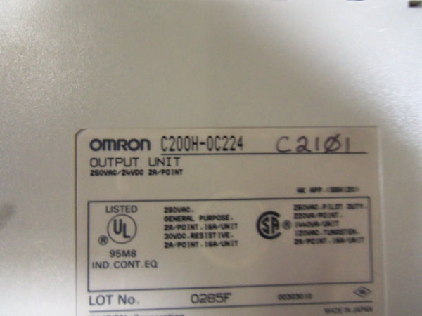 OMRON C200H-OC224 OUTPUT MODULE 8POINT RELAY AS IS