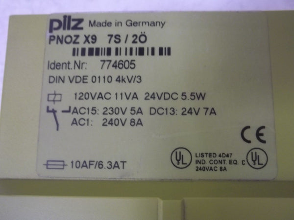 PILZ PNOZ X9 7S/2O SAFETY RELAY UNMP