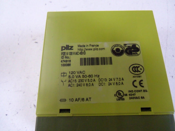 PILZ PZE5120VAC4S1O SAFETY RELAY 120VAC NSNP
