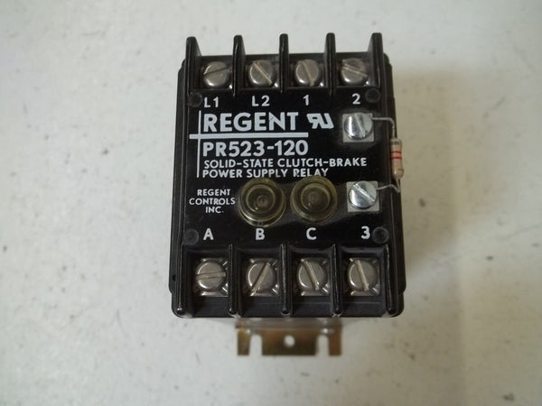 REGENT CONTROLS PR523-120 SOLID-STATE CLUTCH-BRAKE POWER SUPPLY RELAY UNMP