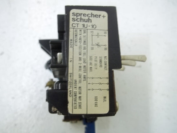 SPRECHER+SCHUH CT1U-10 OVERLOAD RELAY 0,8-1,2 UNMP