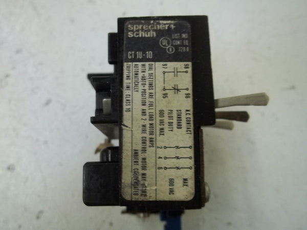 SPRECHER+SCHUH CT1U-10 OVERLOAD RELAY 4,5-7 UNMP