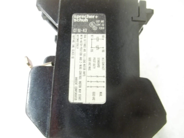 SPRECHER+SCHUH CT 1U-43 OVERLOAD RELAY 25-43 UNMP