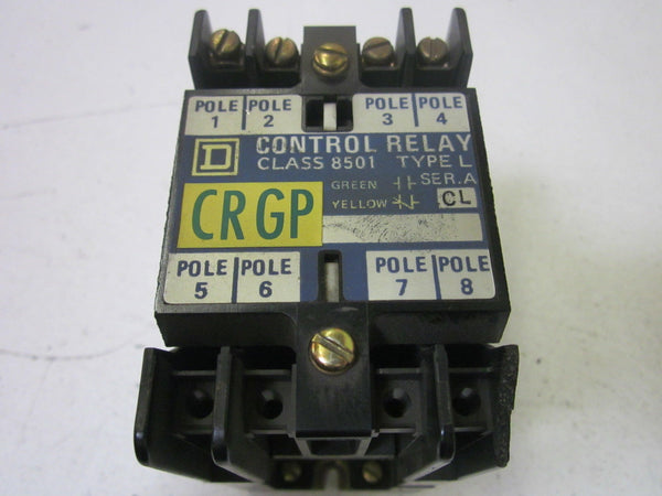SQUARE D 8501-L0-40 CONTROL RELAY 120V (CRACK)  UNMP