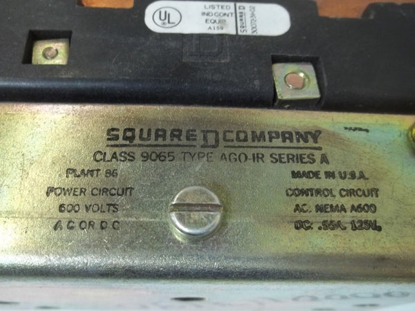 SQUARE D 9065-AGO-IR SER.A OVERLOAD RELAY UNMP
