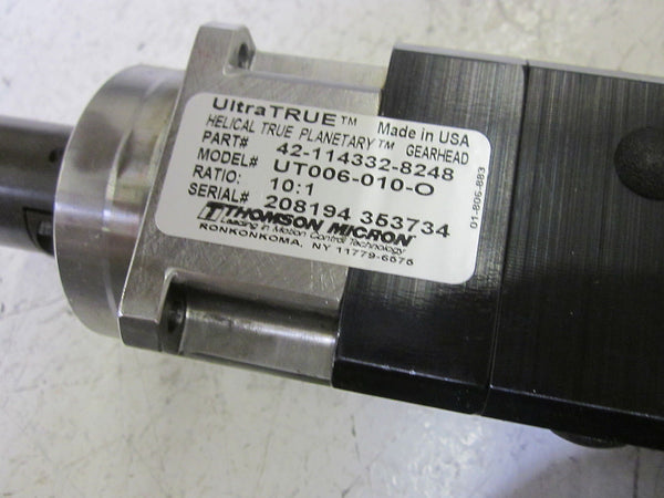 THOMAS MICRON 42-114332-8248 GEARHEAD W/ YASKAWA SGMAN-02BAF41 MOTOR UNMP