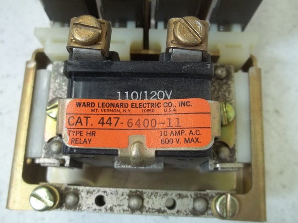 WARD LEONARD 447-6400-11 RELAY 110-120V UNMP